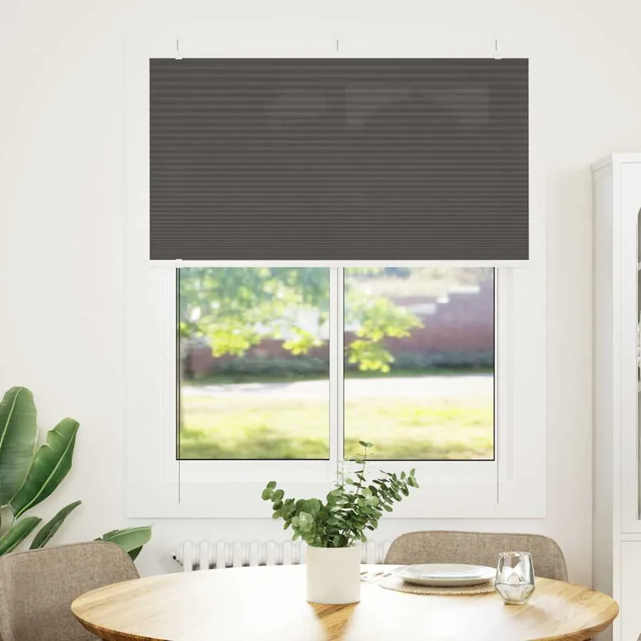 Store plissé noir 110x100 cm largeur du tissu 109,4cm polyester - 2