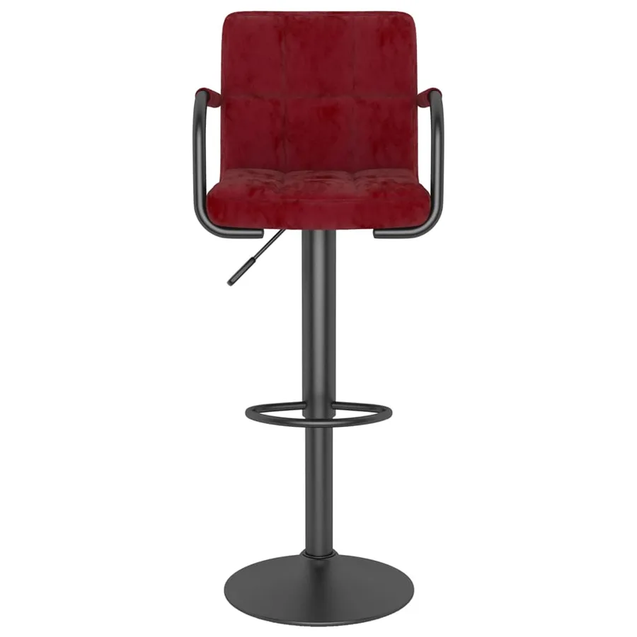 Tabouret de bar Rouge bordeaux Velours - 3