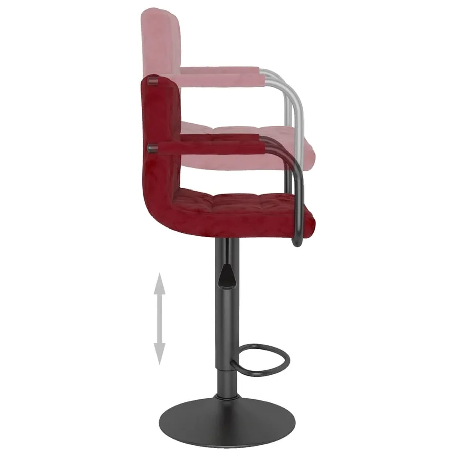 Tabouret de bar Rouge bordeaux Velours - 6