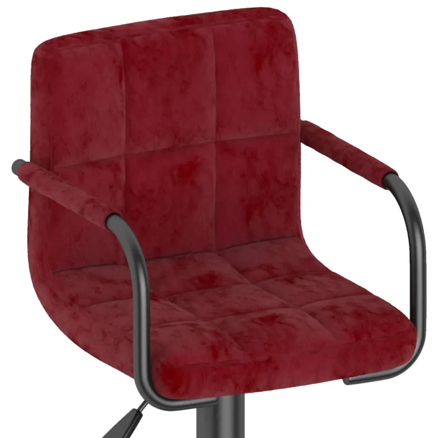 Tabouret de bar Rouge bordeaux Velours - 7
