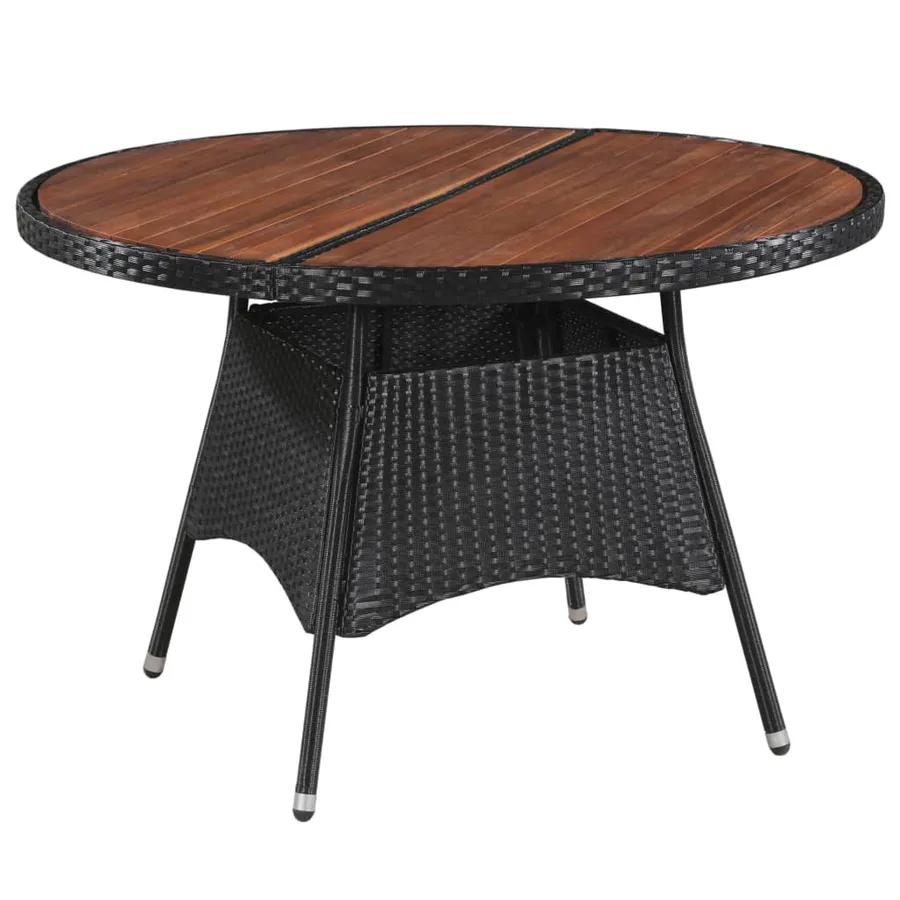 Ensemble à manger d'extérieur 7 pcs Résine tressée et acacia - 2