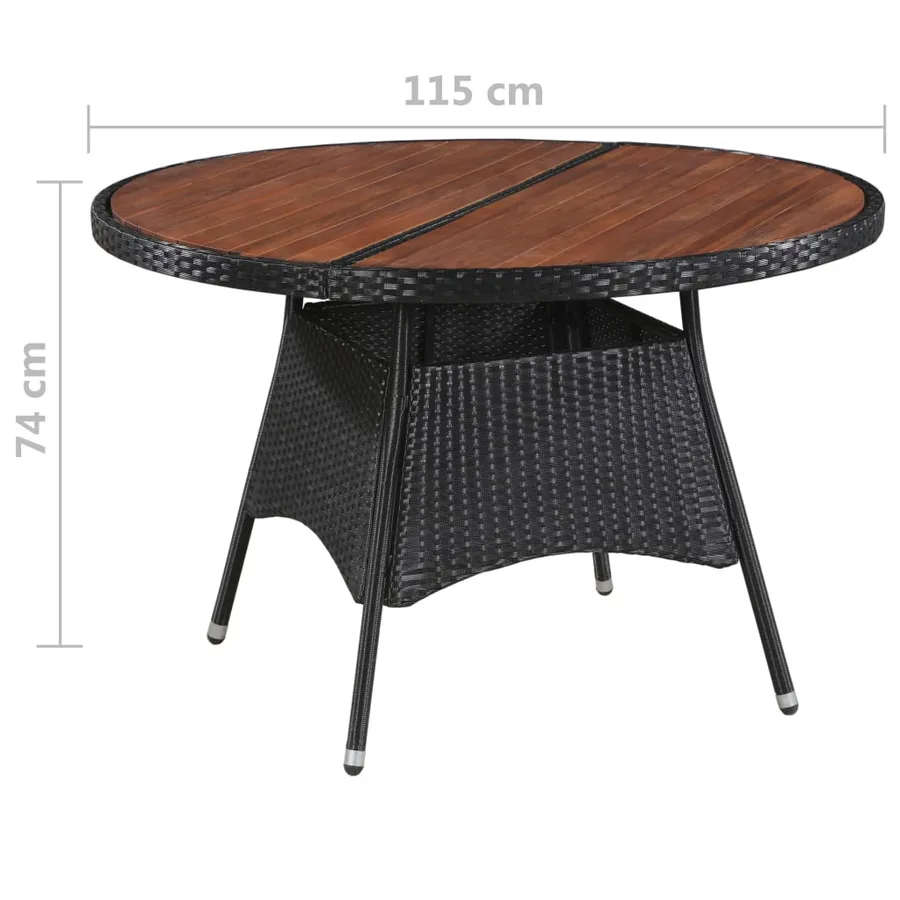 Ensemble à manger d'extérieur 7 pcs Résine tressée et acacia - 6