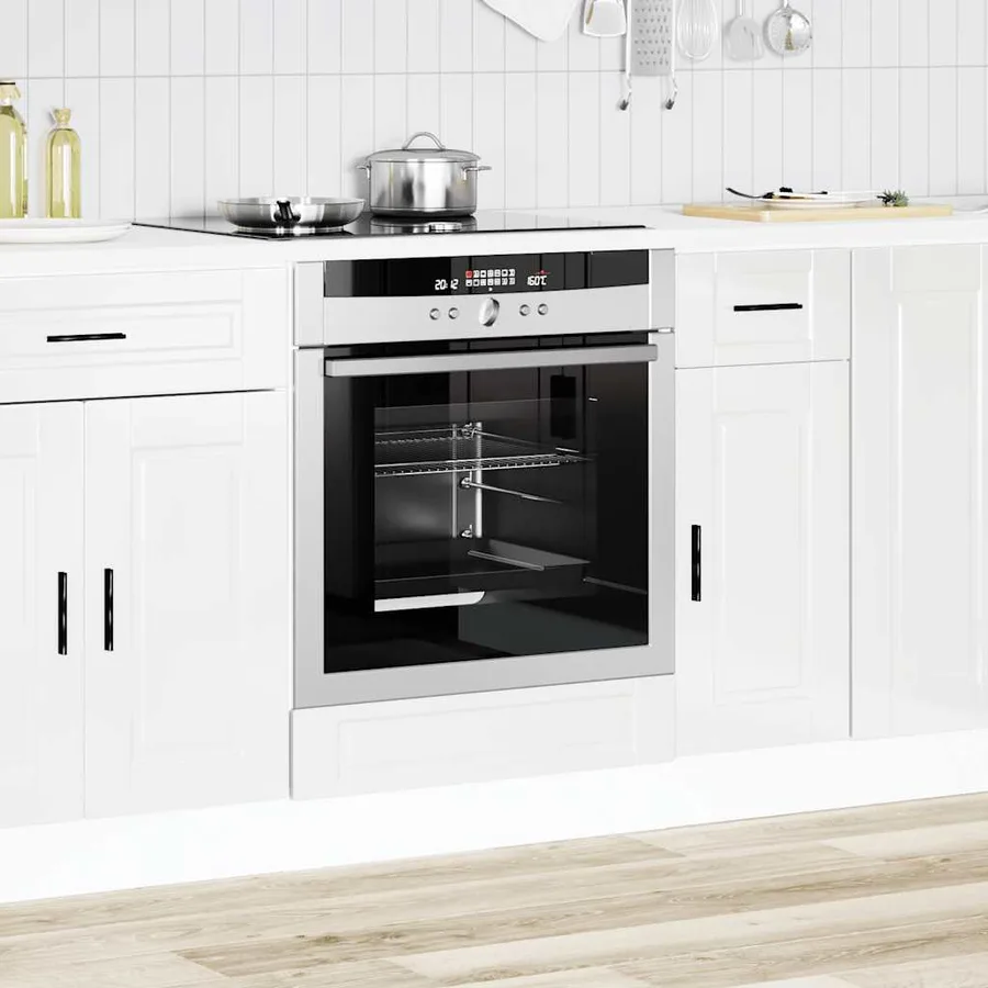 Armoire à four Porto blanc brillant bois d'ingénierie - 3