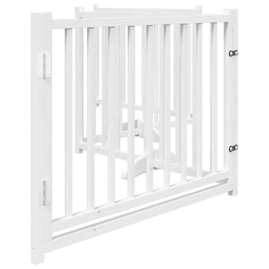 Barrière pour chiens avec porte 4 panneaux bois de sapin massif - 5