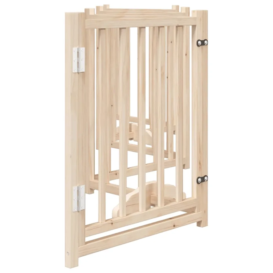 Barrière pour chiens avec porte 6 panneaux bois de sapin massif - 5