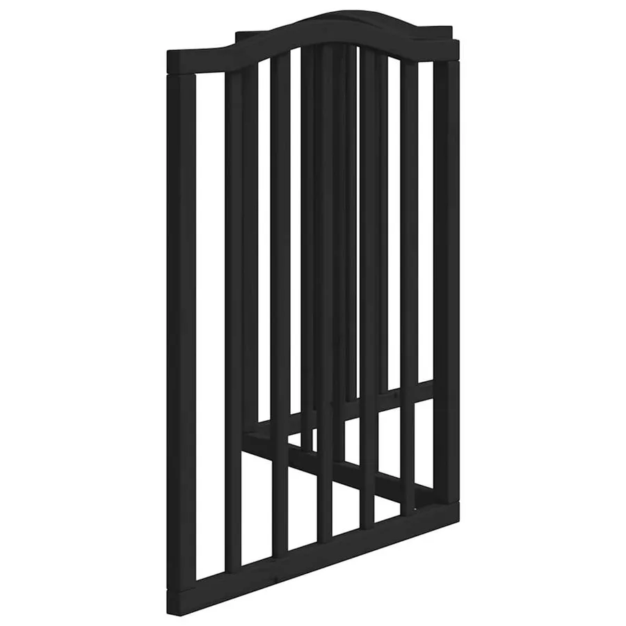 Barrière pour chien pliable 3 panneaux noir bois de peuplier - 5