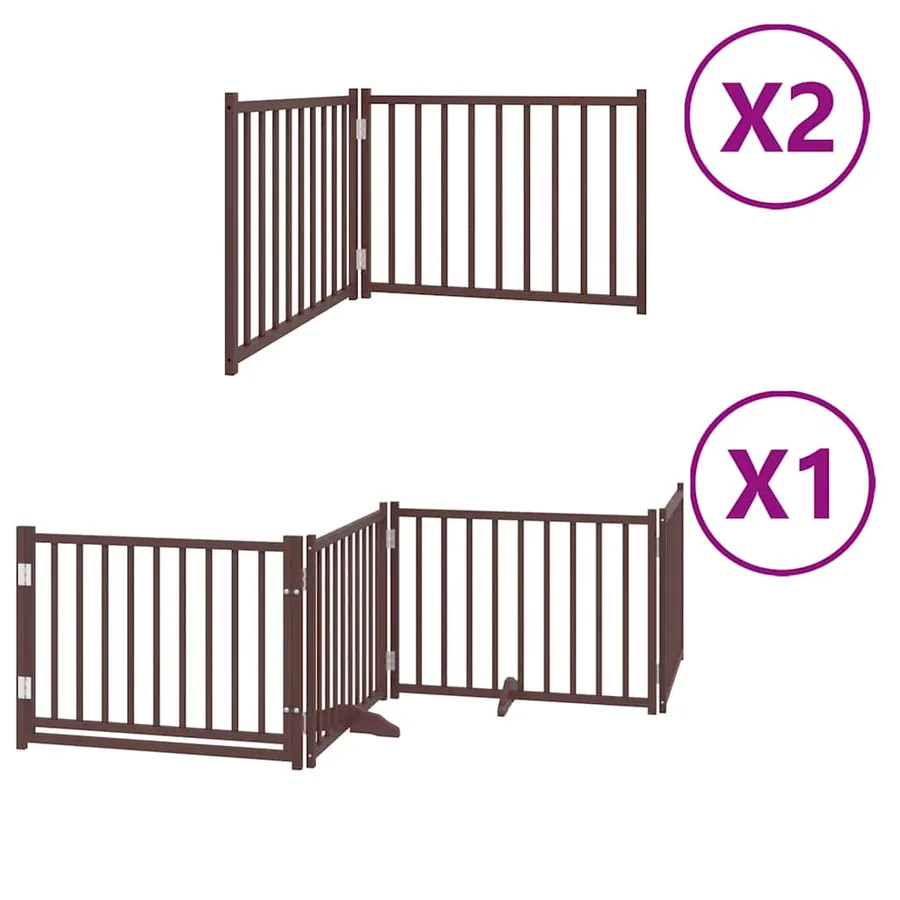 Barrière pour chien porte pliable 8 panneaux bois de peuplier - 2