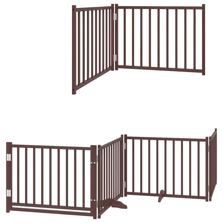 Barrière pour chien porte pliable 8 panneaux bois de peuplier - 3