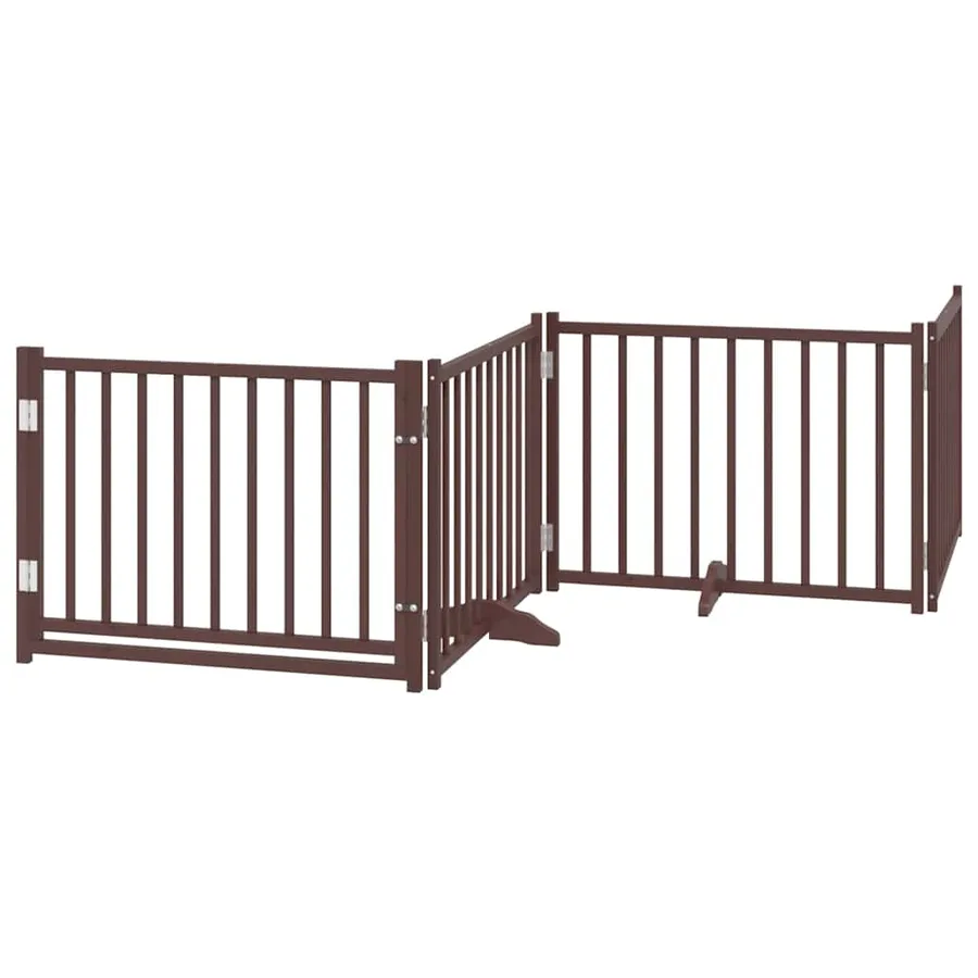 Barrière pour chien porte pliable 8 panneaux bois de peuplier - 5