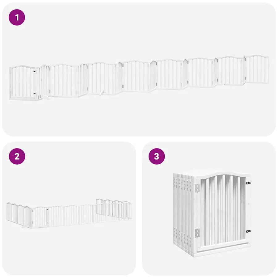 Barrière pour chien porte pliable 15 panneaux bois de peuplier - 6