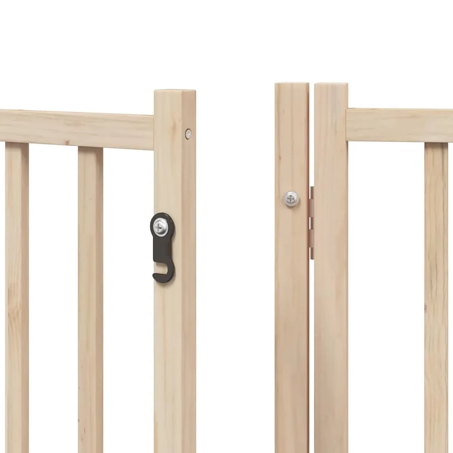 Barrière pour chiens avec porte pliable 9panneaux bois peuplier - 10