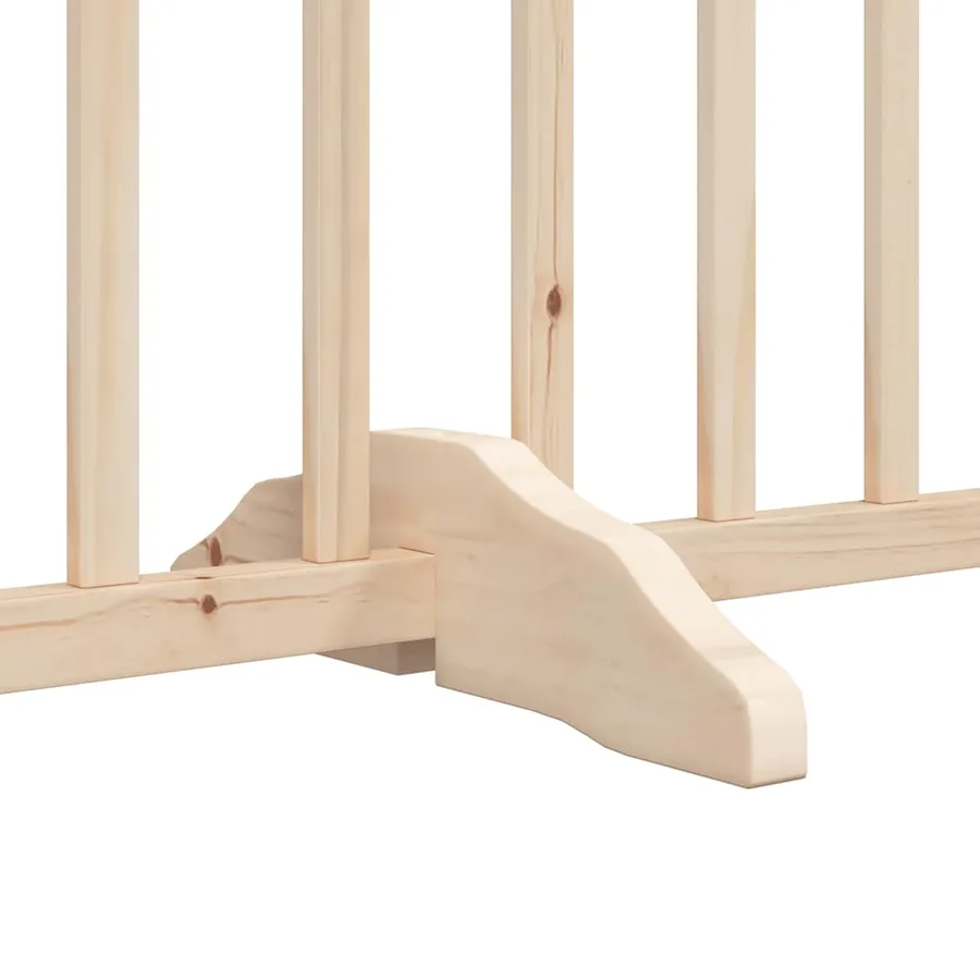 Barrière pour chiens avec porte pliable 9panneaux bois peuplier - 7