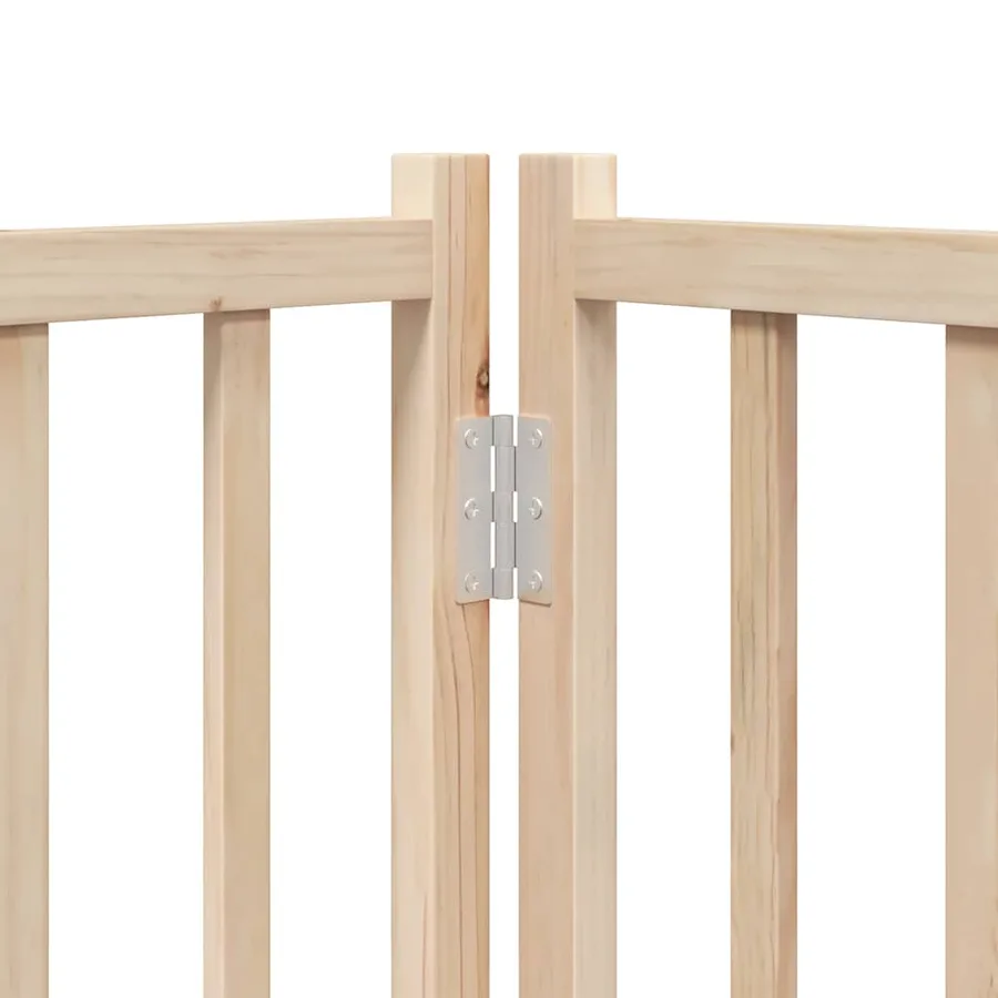 Barrière pour chiens avec porte pliable 9panneaux bois peuplier - 9