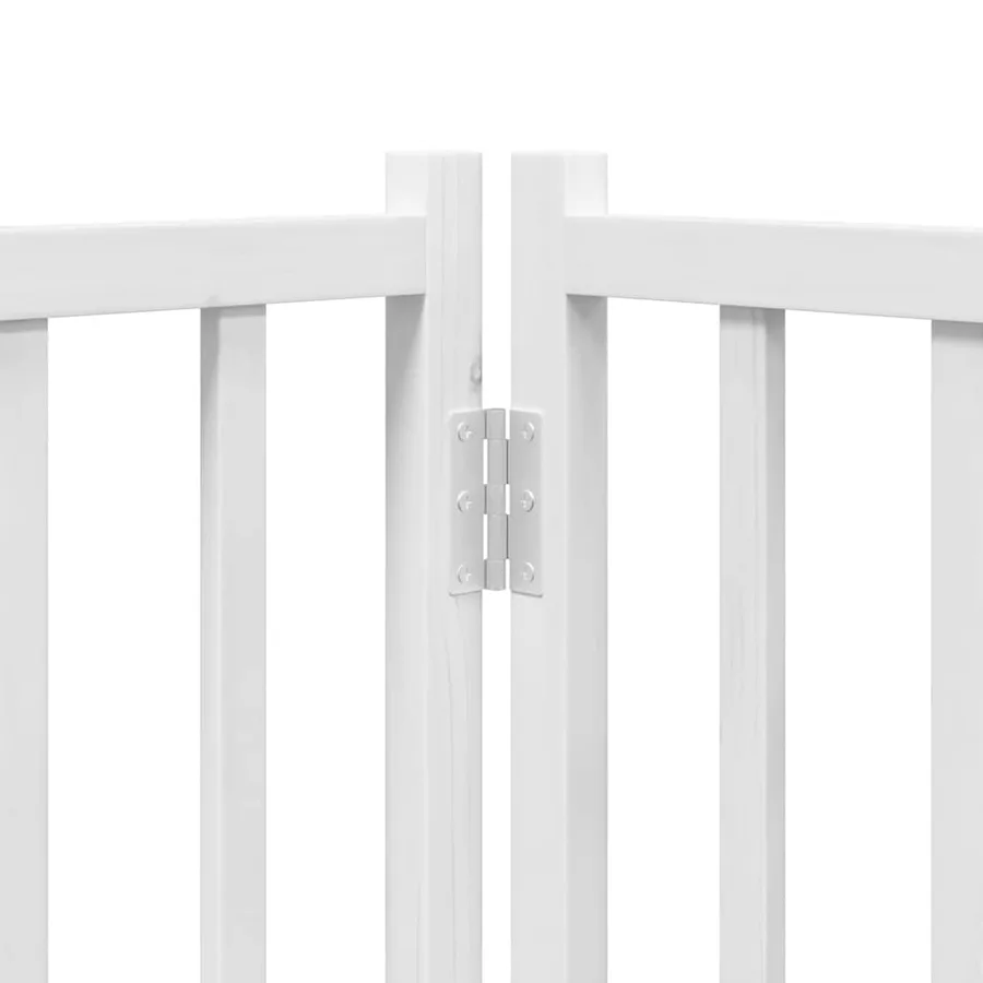 Barrière pour chien porte pliable 9panneaux blanc bois peuplier - 9