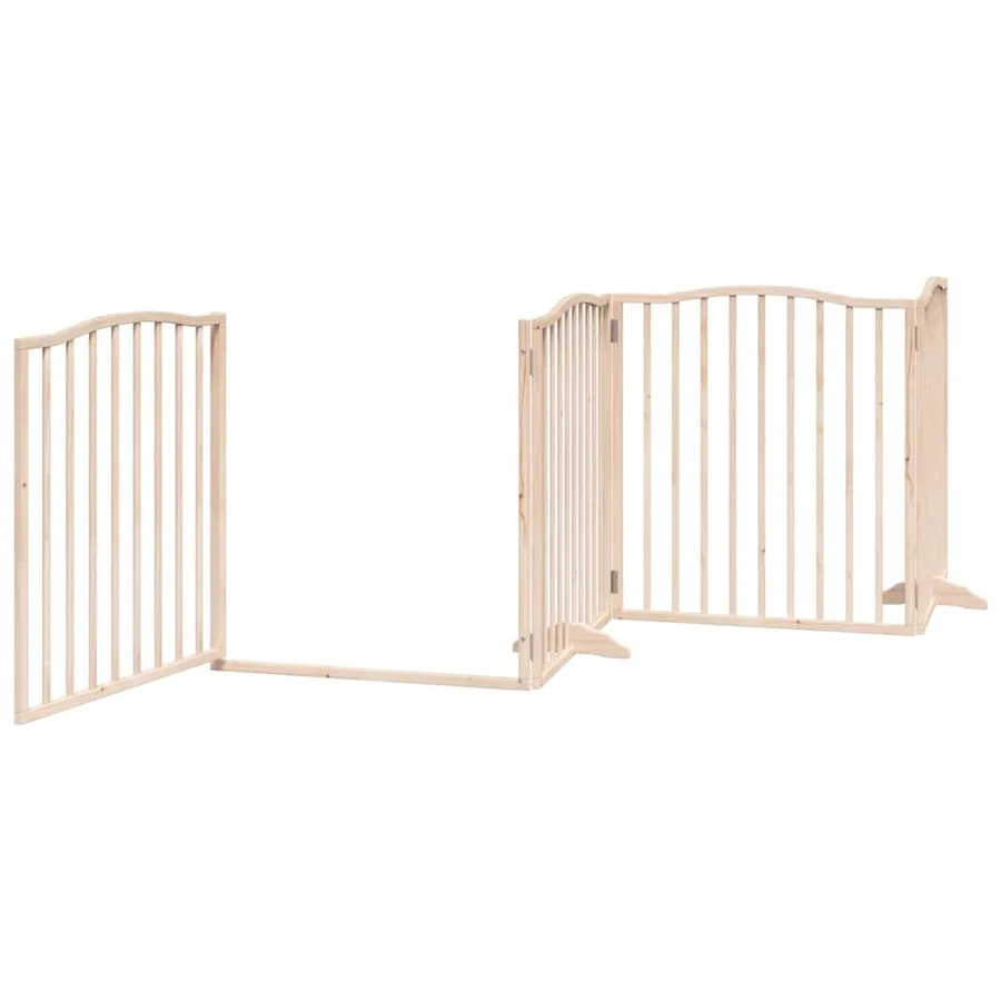 Barrière pour chien porte pliable 10 panneaux bois de peuplier - 5