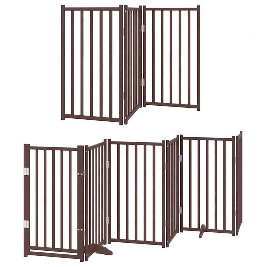 Barrière pour chien porte pliable 12 panneaux bois de peuplier - 3