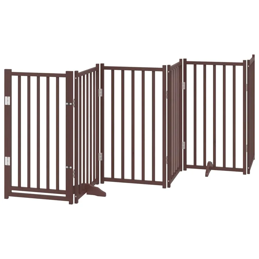Barrière pour chien porte pliable 12 panneaux bois de peuplier - 4
