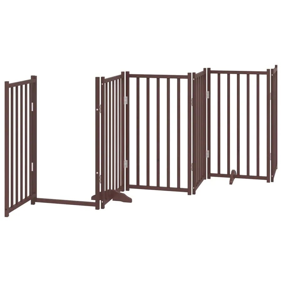 Barrière pour chien porte pliable 12 panneaux bois de peuplier - 5