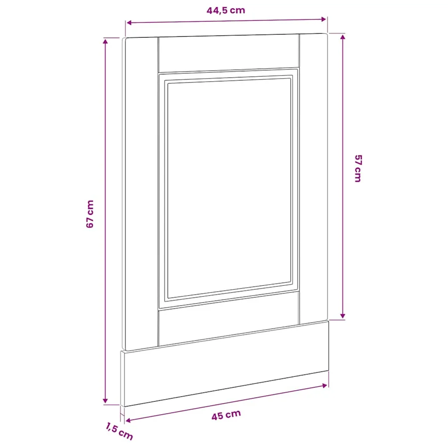Panneau de lave-vaisselle Porto vieux bois 45x1,5x57 cm - 8