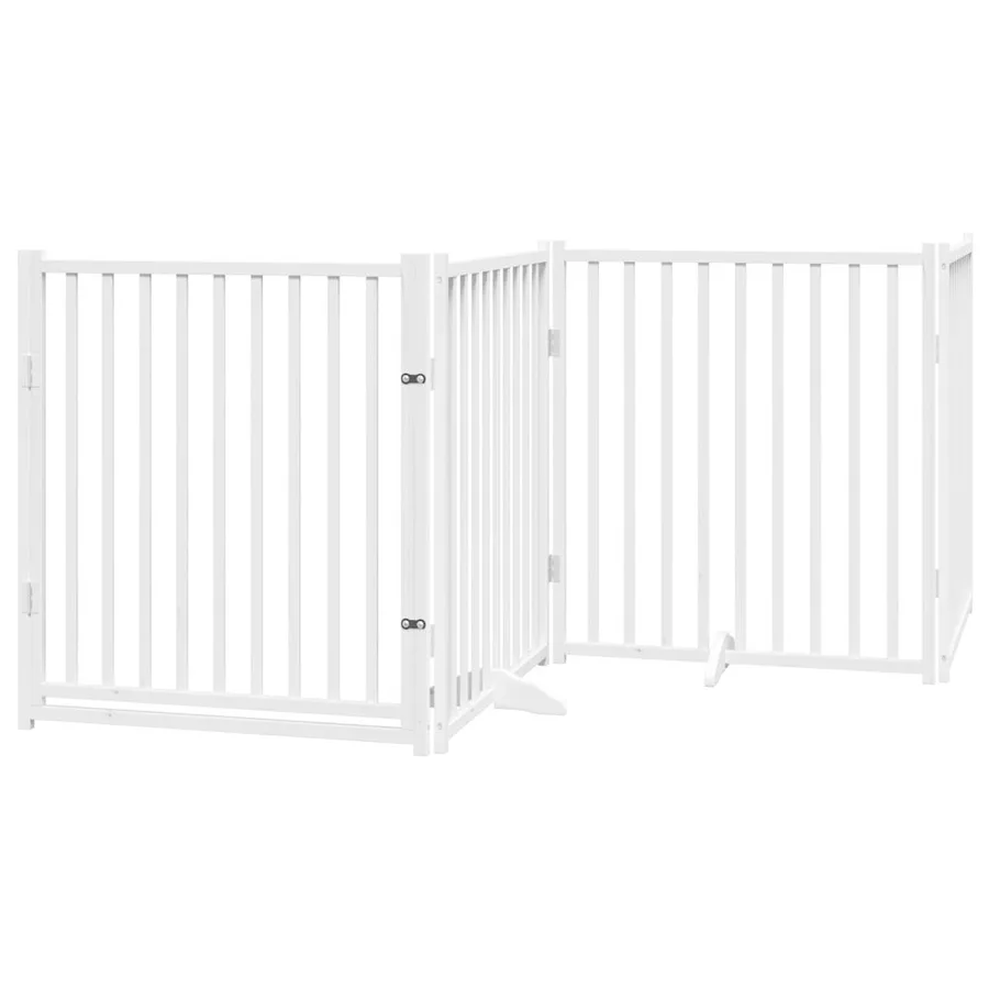 Barrière pour chiens avec porte 4 panneaux bois de sapin massif - 2