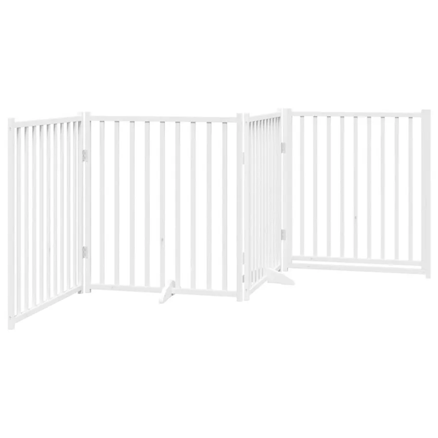 Barrière pour chiens avec porte 4 panneaux bois de sapin massif - 6