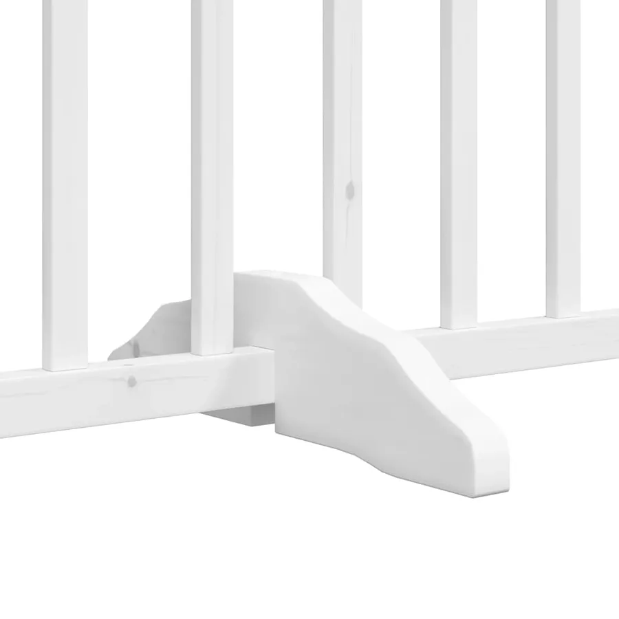 Barrière pour chien porte pliable 6panneaux blanc bois peuplier - 7