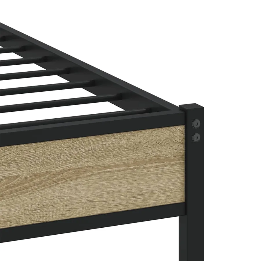 Cadre de lit en métal sans matelas chêne sonoma 75x190 cm - 7