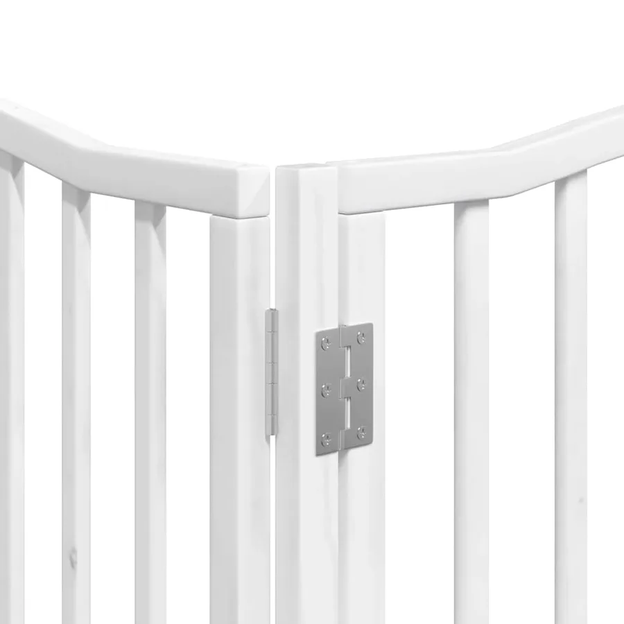 Barrière pour chien porte pliable 6panneaux blanc bois peuplier - 11