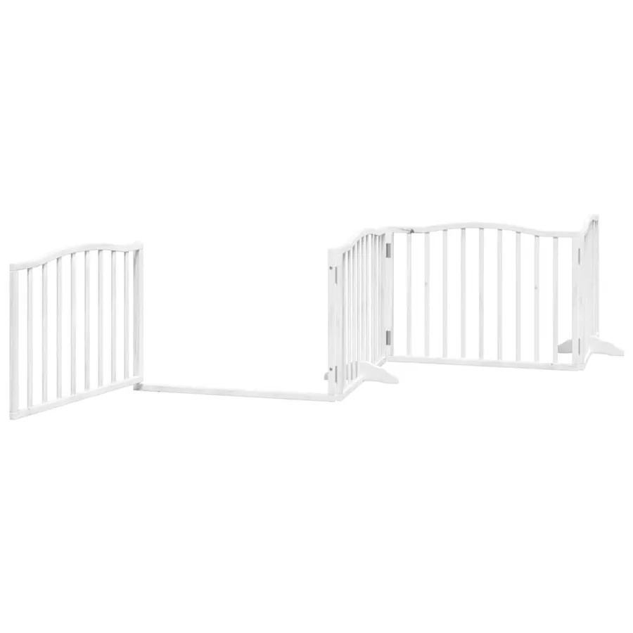 Barrière pour chien porte pliable 6panneaux blanc bois peuplier - 5