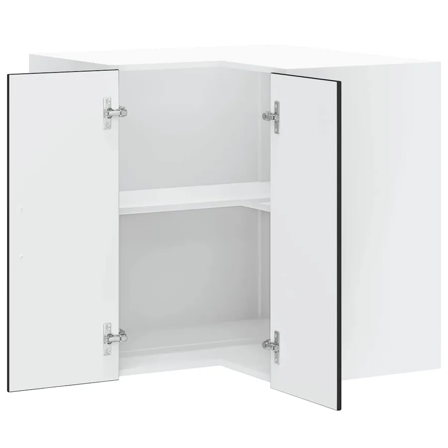 Armoire d'angle murale de cuisine Porto noir bois d'ingénierie - 5
