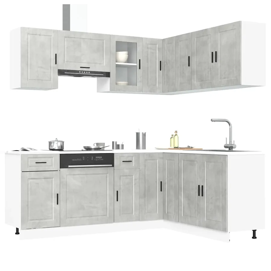 Ensemble d'armoires de cuisine 11 pcs Porto bois d'ingénierie
