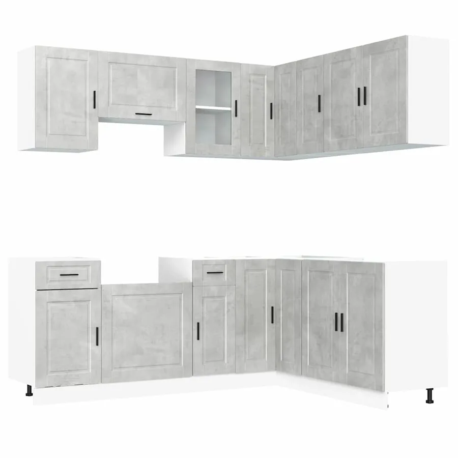 Ensemble d'armoires de cuisine 11 pcs Porto bois d'ingénierie - 2