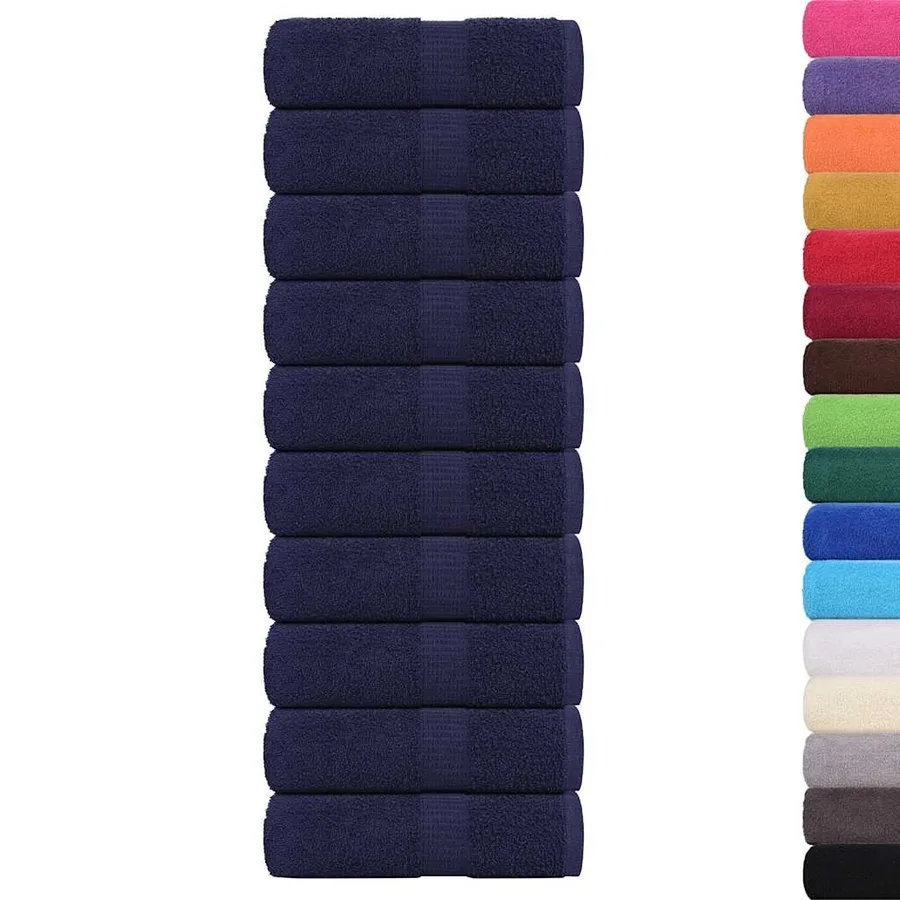 Serviettes de toilette FROGN 10 pièces Bleu marine 30x30 cm 360 g/m² - 2