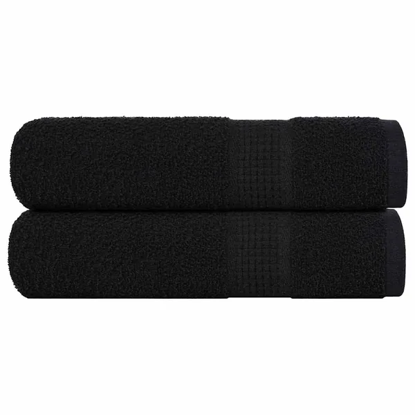 Serviettes de douche FROGN 2 pcs noir 70x140 cm 360 g/m²