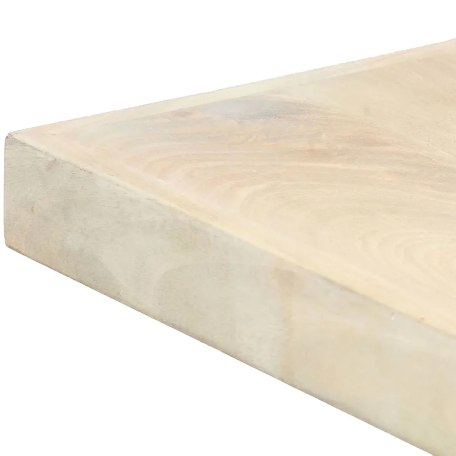 Table à dîner 140 x 70 x 75 cm Bois de manguier massif blanchi - 5