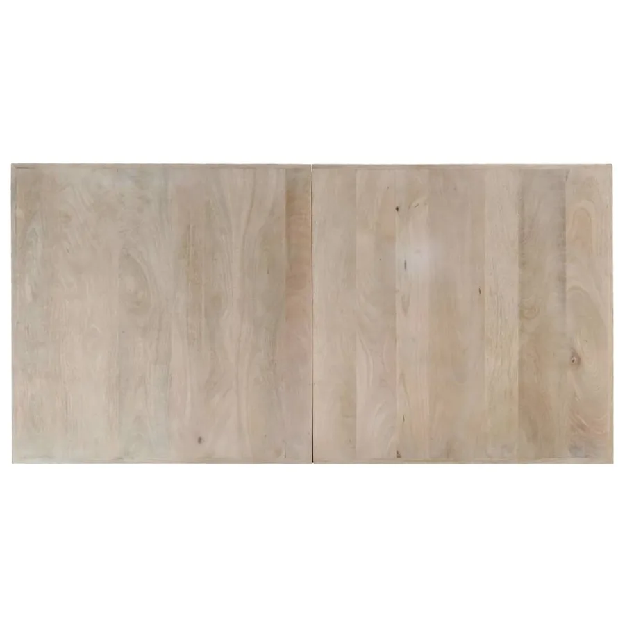 Table à dîner 140 x 70 x 75 cm Bois de manguier massif blanchi - 6