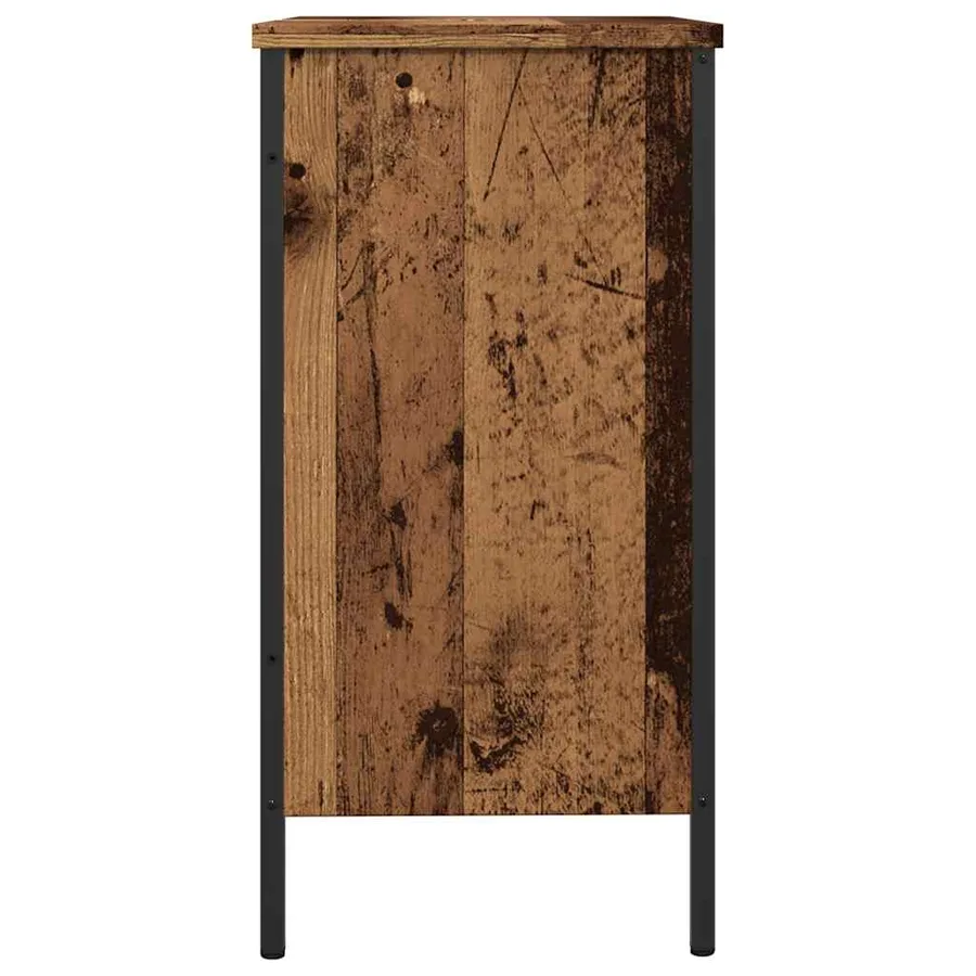 Armoire lavabo vieux bois 80x30x60 cm bois d'ingénierie - 6