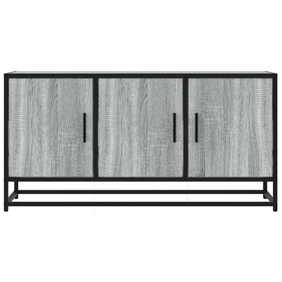 Meuble TV sonoma gris 100x35x50 cm bois d'ingénierie et métal - 4