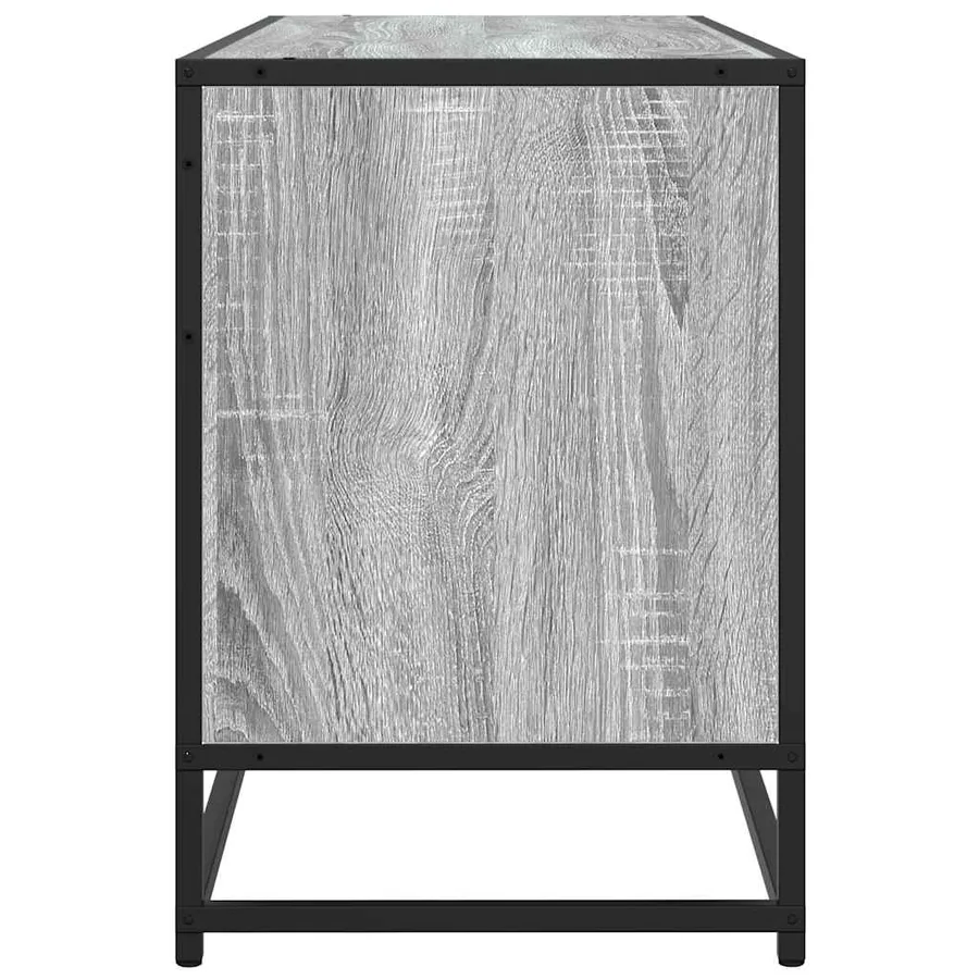 Meuble TV sonoma gris 100x35x50 cm bois d'ingénierie et métal - 5