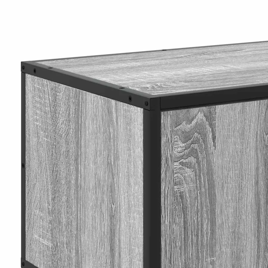Meuble TV sonoma gris 100x35x50 cm bois d'ingénierie et métal - 8