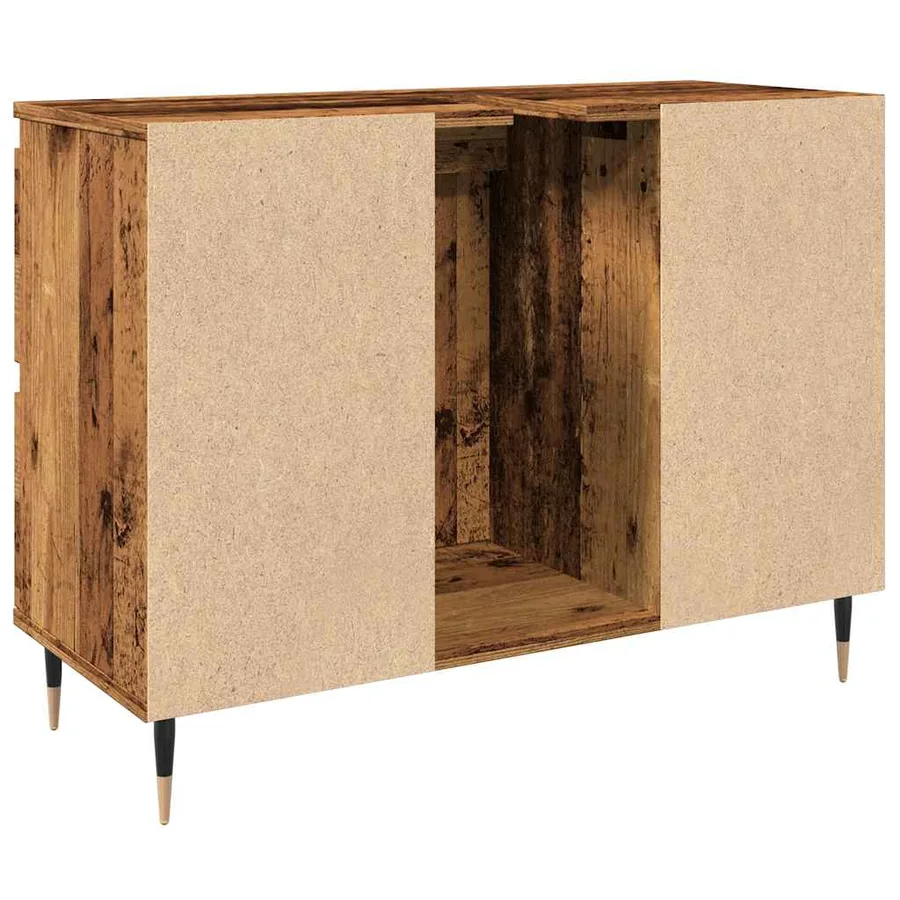 Armoire de salle de bain vieux bois 80x33x60 cm bois ingénierie - 6