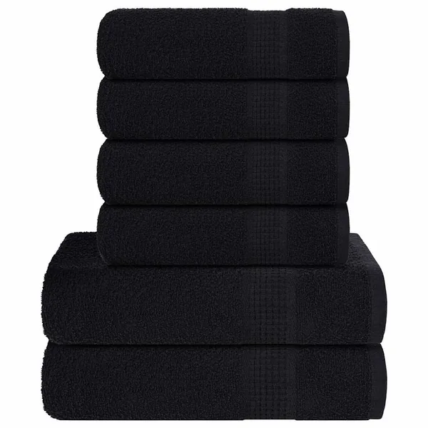 Ensemble de serviettes FROGN 6 pcs noir 360 g/m²