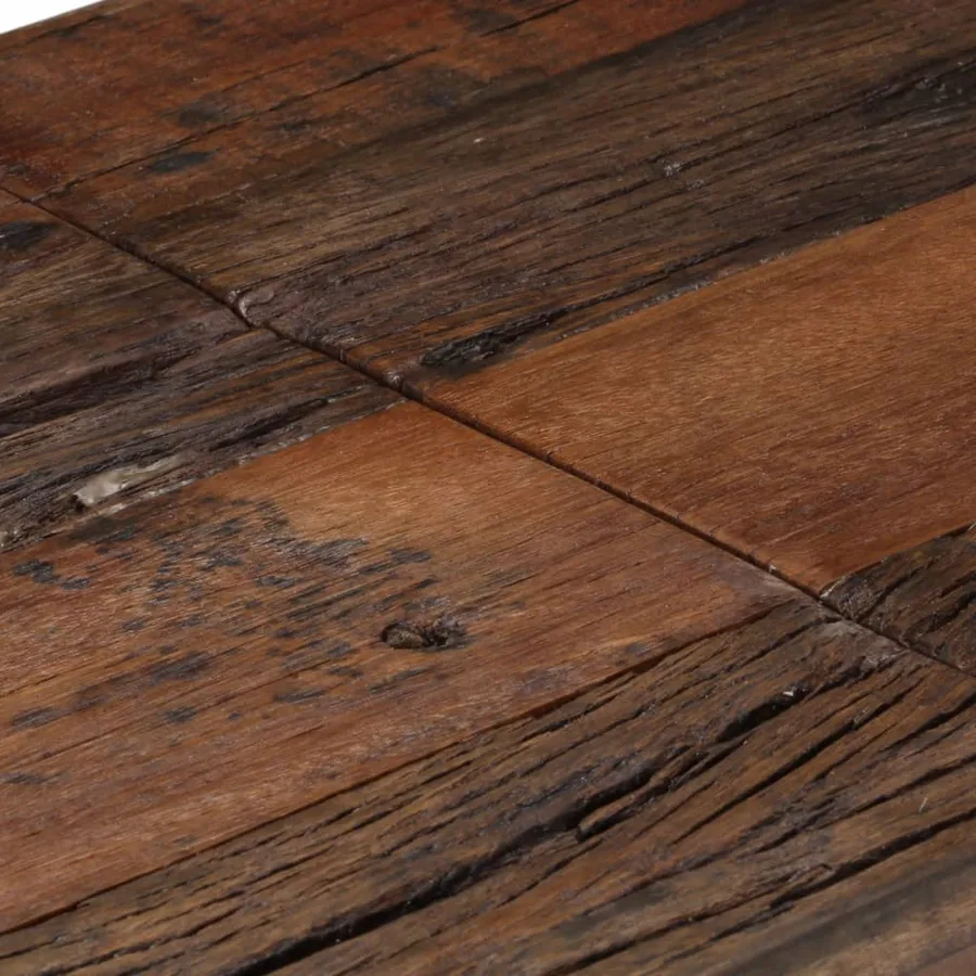 Table console argenté acier inoxydable et bois de mélèze massif - 6