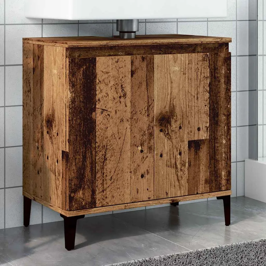 Armoire d'évier vieux bois 58x33x60 cm bois d'ingénierie
