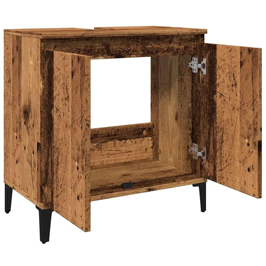 Armoire d'évier vieux bois 58x33x60 cm bois d'ingénierie - 5