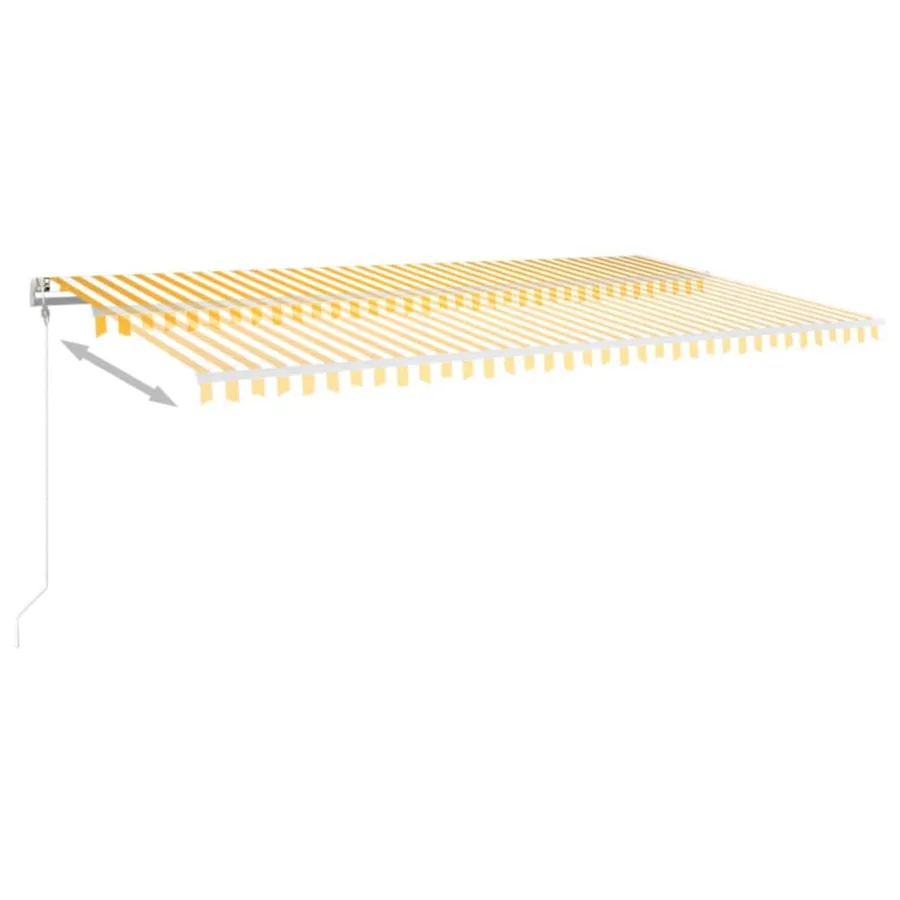 Auvent automatique capteur de vent/LED 600x300cm Jaune et blanc - 9