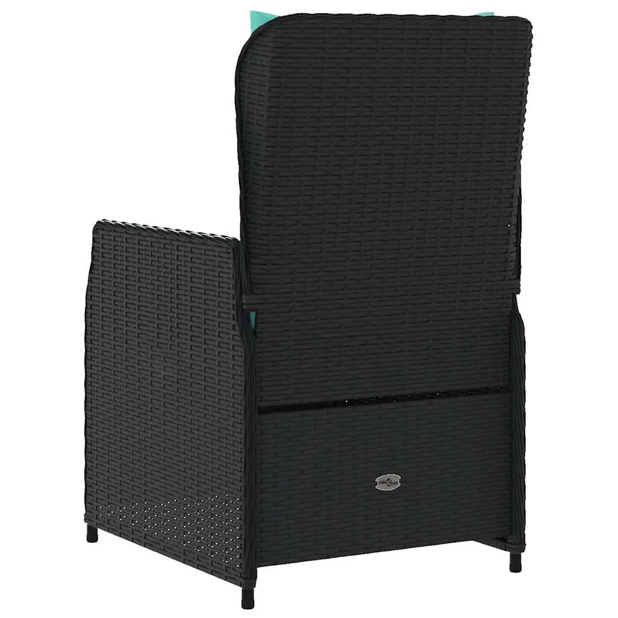 Chaises de jardin inclinables lot de 2 noir résine tressée - 7