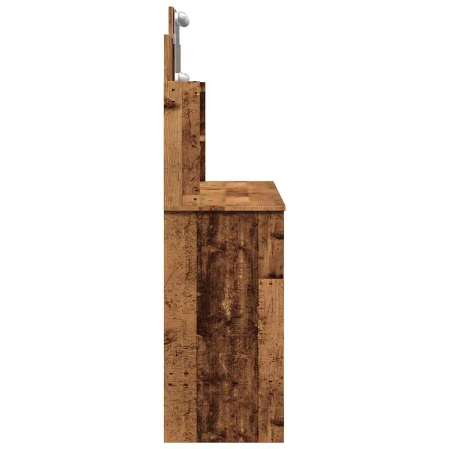 Coiffeuse avec lumières LED vieux bois 96x40x142 cm - 8