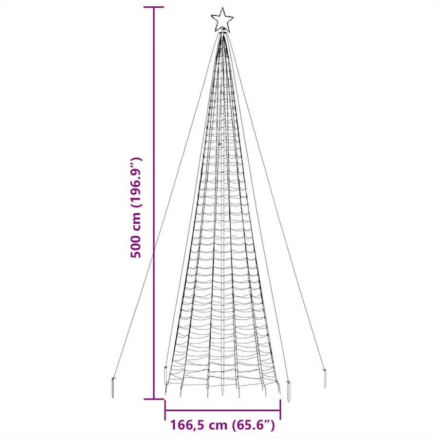 Sapin de Noël à LED avec piquets 1534 LED blanc chaud 500 cm - 12