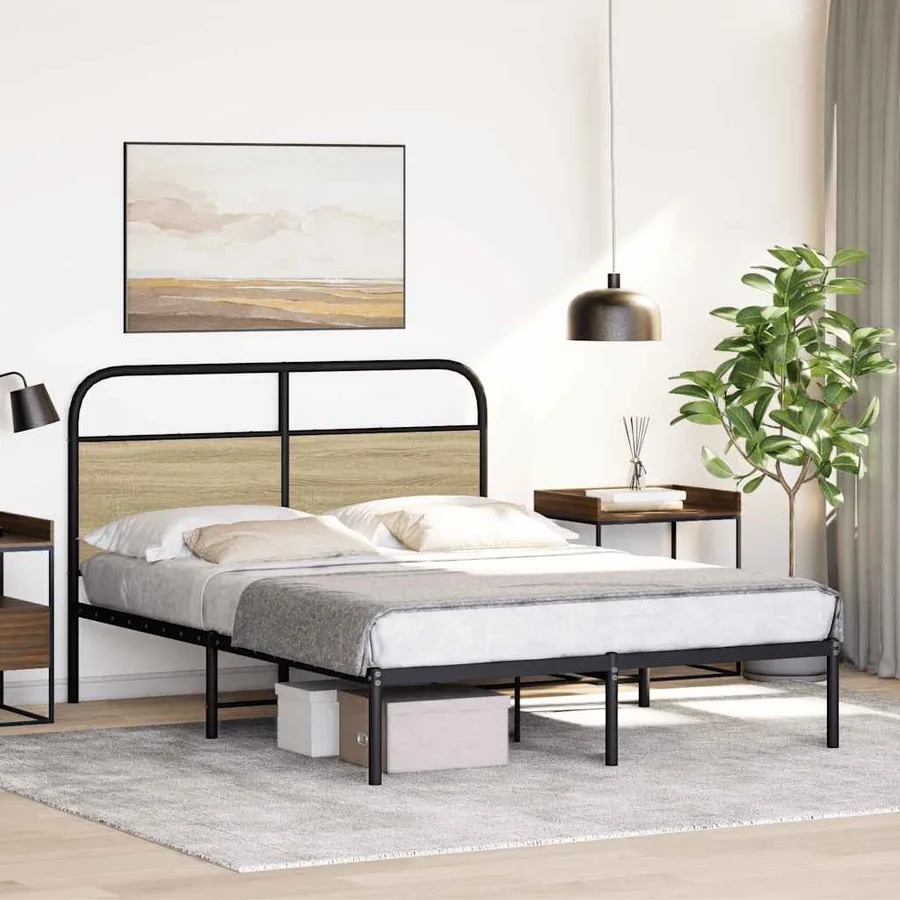 Cadre de lit sans matelas 120x190 cm cm chêne sonoma - 3